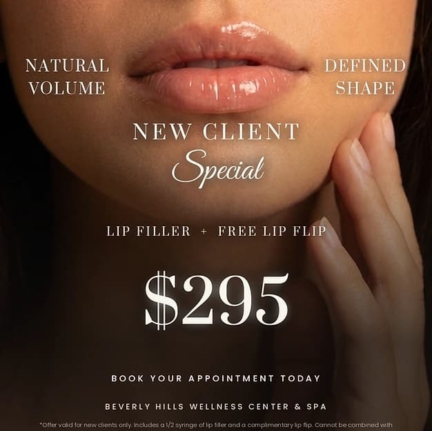 1/2 syringe of lip filler with a free lip flip for $295